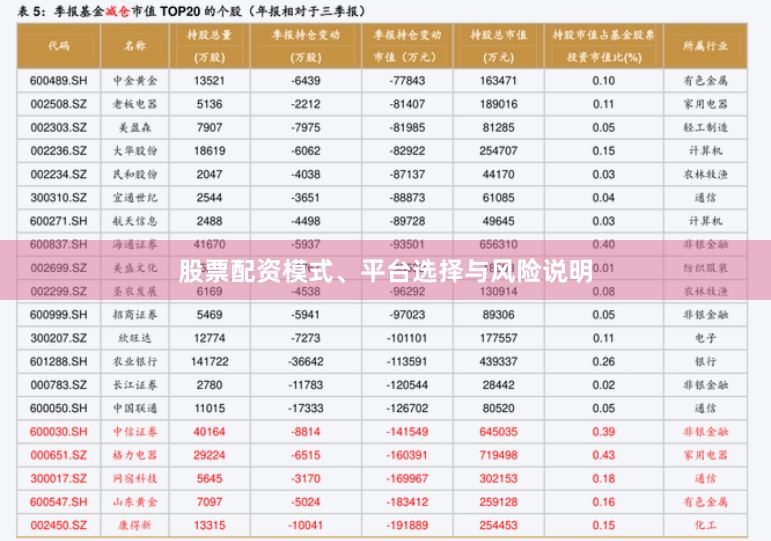 股票配资模式、平台选择与风险说明